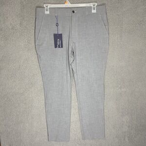 State & Liberty Men's 36x30  Athletic Fit Stretch Tech Tappered Chino  Gray